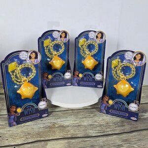 Disney Wish Wishing Star Necklace Set Of 4 Light-Up Star Pendant Ages 3+ Jakks P